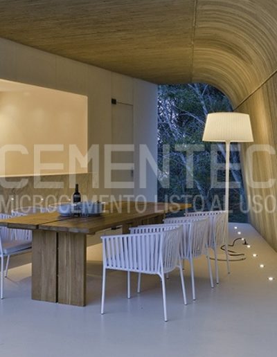 illuminazione a pavimento in microcemento