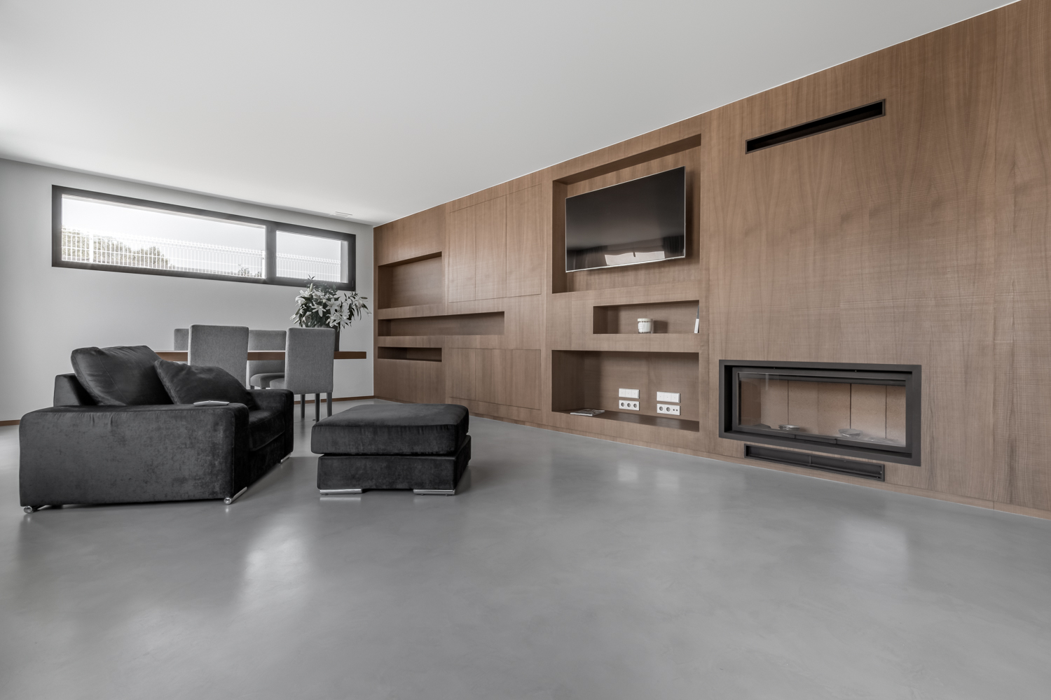 sala de estar com chão de microcement pronta a usar sala de estar com chão de microcement pronta a usar