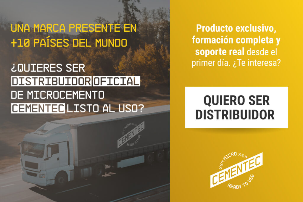 Banner sobre quieres ser distribuidor oficial de microcemento cementec listo al uso.
