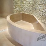 Cementec ready-to-use microcement bathtub in the form of a Turkish bath.