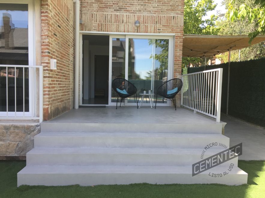 Application of Cementec Water Resistant on stairs and outdoor terrace.