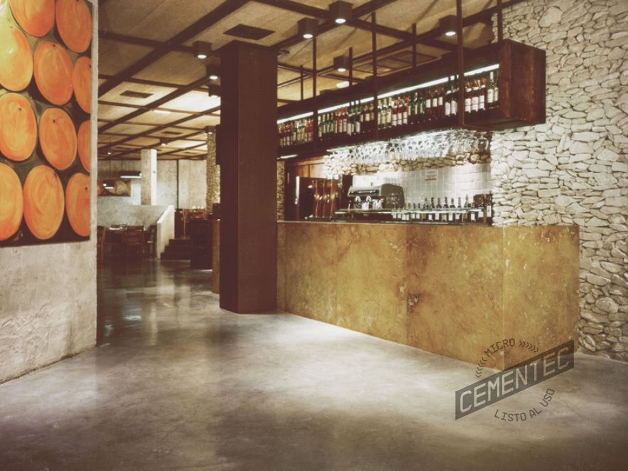 Restaurant applied in polished concrete.