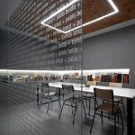 Refurbishment of offices with microcement in an architectural studio meeting room.